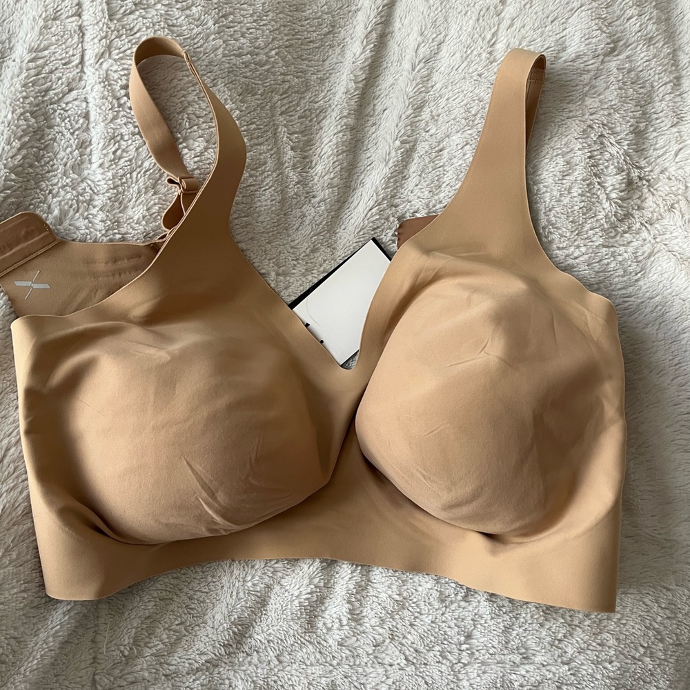 KNIX Revolution V Neck Bra Smooth Everyday Bra Wireless Warm Sand XXXXL+ New NWT